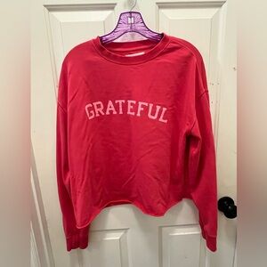 🙏🏾 EUC Spiritual Gangster Pink “Grateful” Terry Crewneck Sweatshirt - Sz Medium